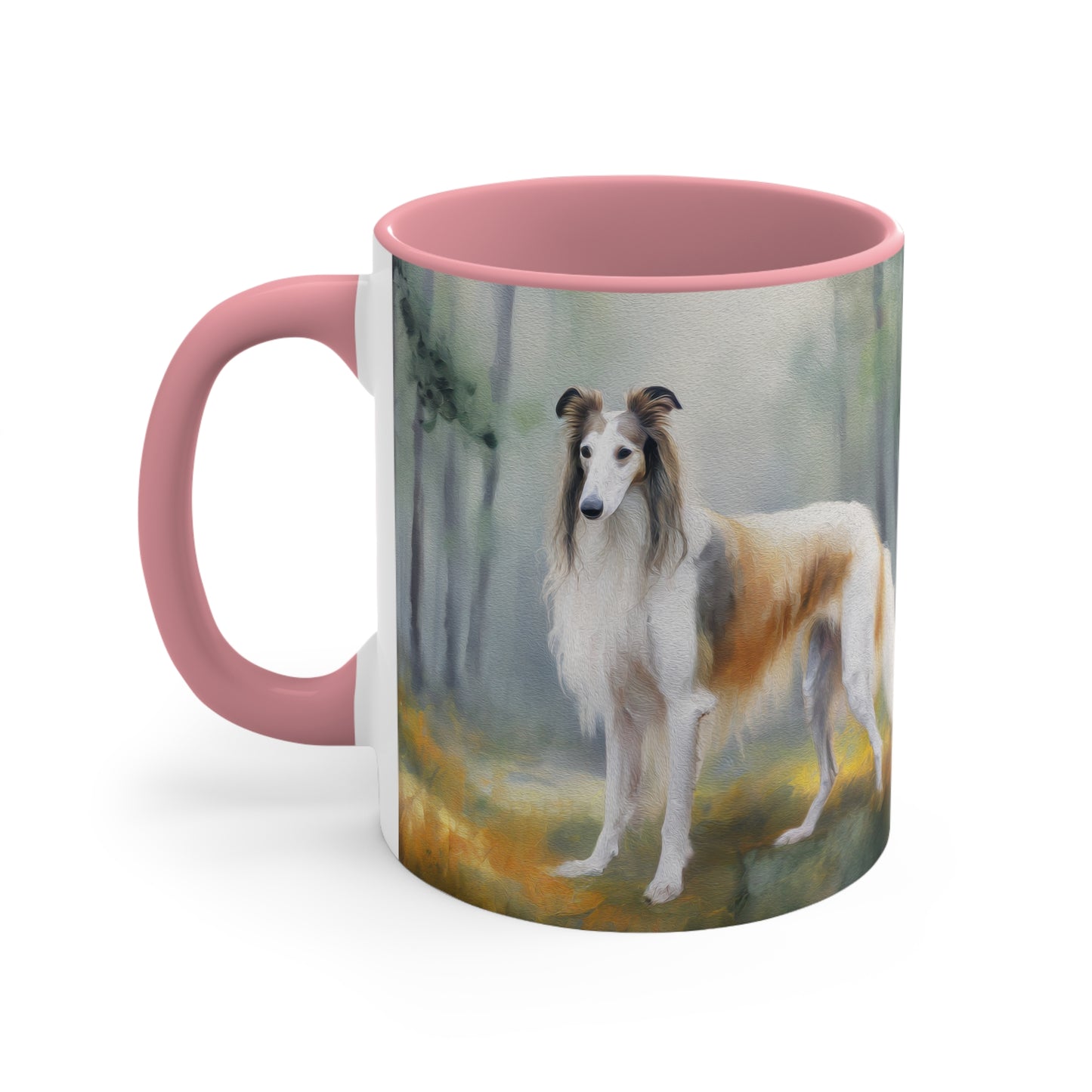 Elegant Borzoi 'Russian Wolfhound' Accent Mug with Artistic Flair