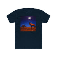 Horses in the Moonlight - Men's Cotton Crew Tee