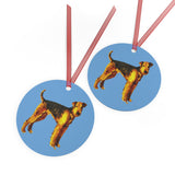 Airedale Terrier 'Lucy' Metal Ornaments