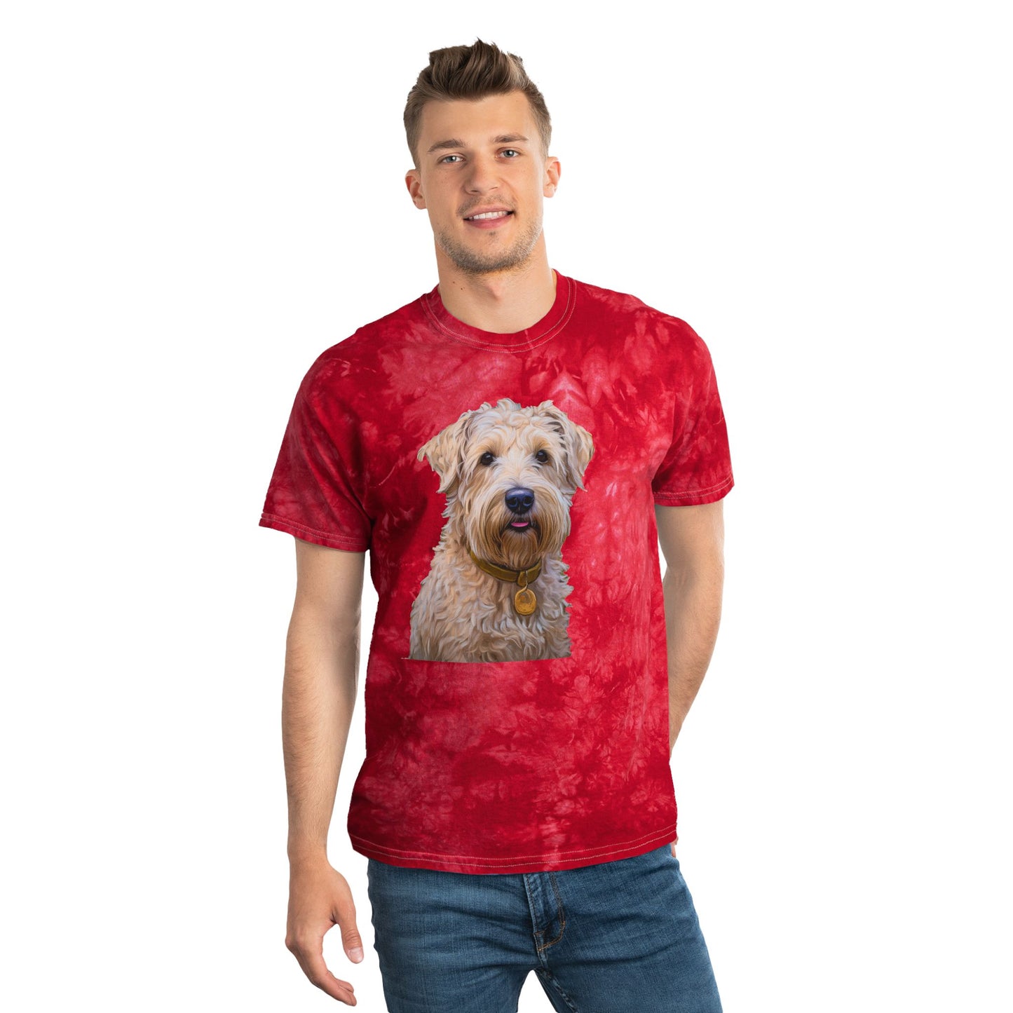 Soft Coated Wheaten Terrier - Unisex Tie-Dye Tee, Crystal