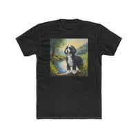 Portuguese Water Dog --  Men's Fitted Cotton Crew Tee