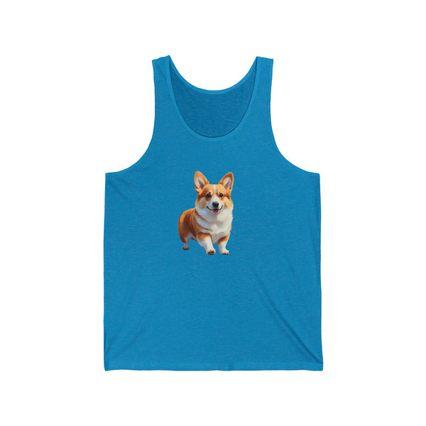 Welsh Corgi Puppy - Unisex Jersey Tank Top