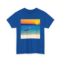 Blue Heron in Sunset Unisex Heavy Cotton Tee