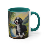 Cheerful Portuguese Water Dog 11oz Accent Mug
