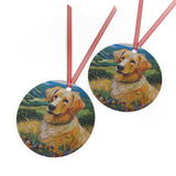 Golden Retriever Puppy Metal Ornaments