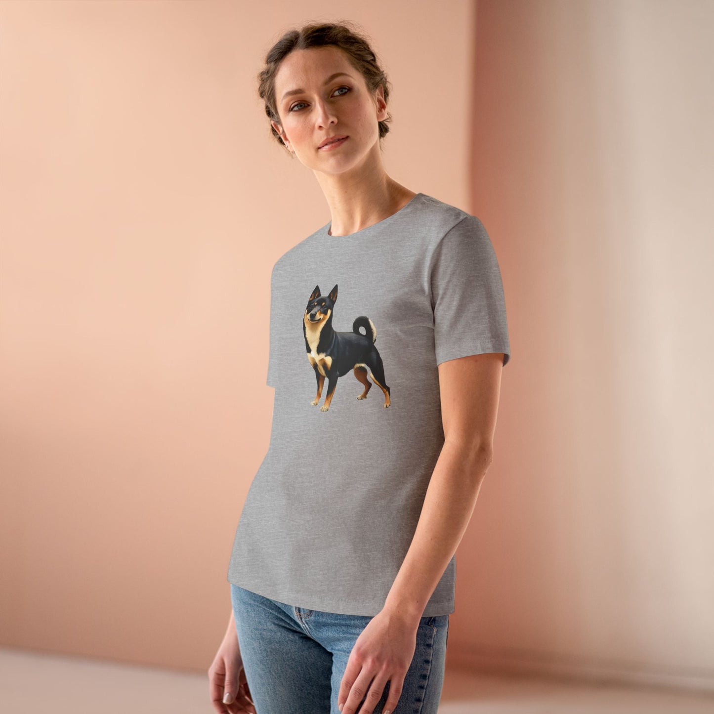 Black & Tan Shiba Inu - Women's Relaxed Fit Cotton Tee