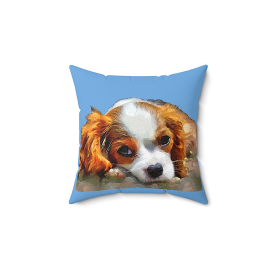 Cavalier King Charles Spaniel Puppy - Spun Polyester Throw Pillow