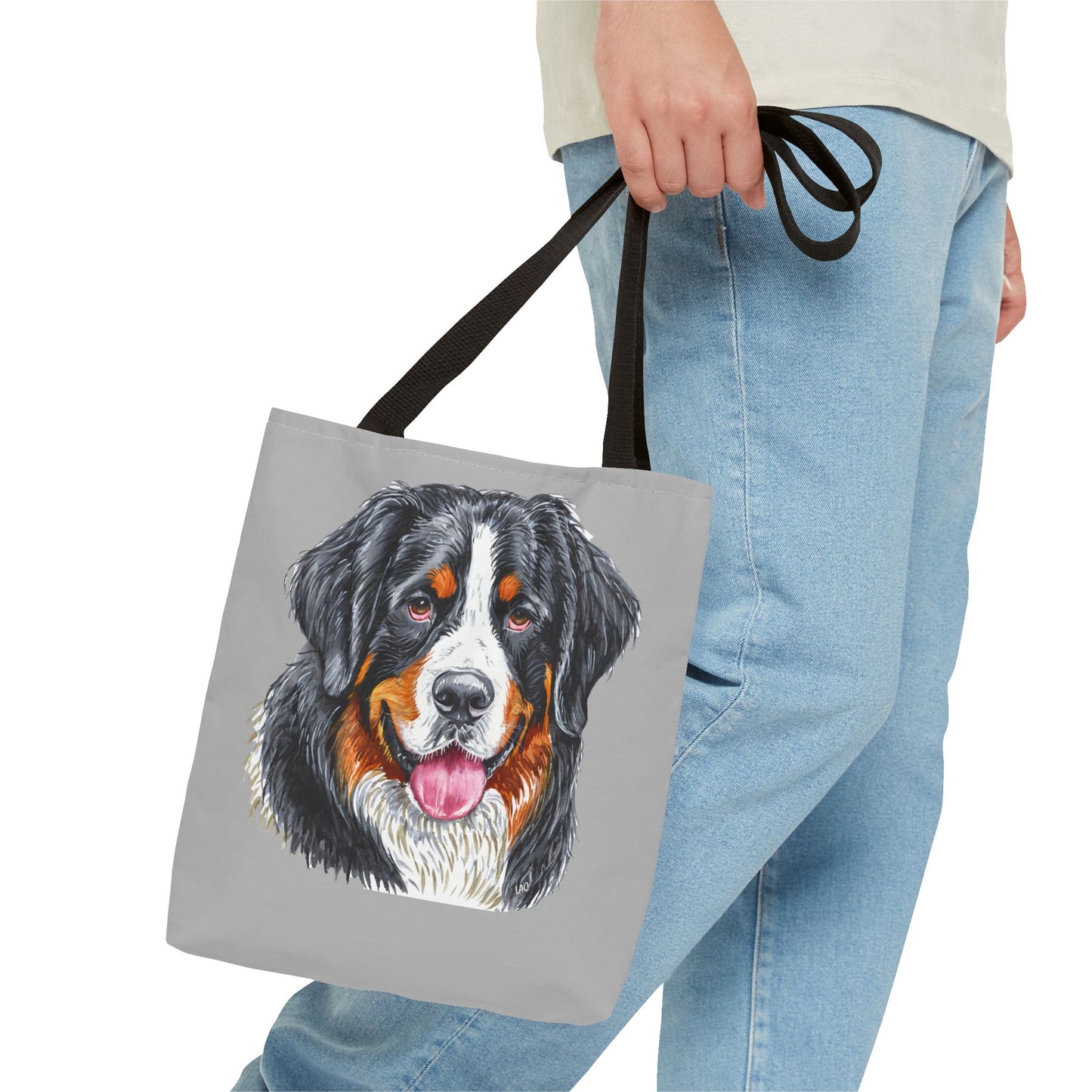 Bernese Mountain Dog Polyester Tote Bag (AOP)