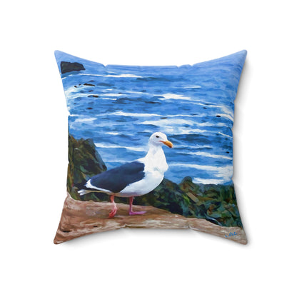 Bodega Seagull Spun Polyester Throw Pillow