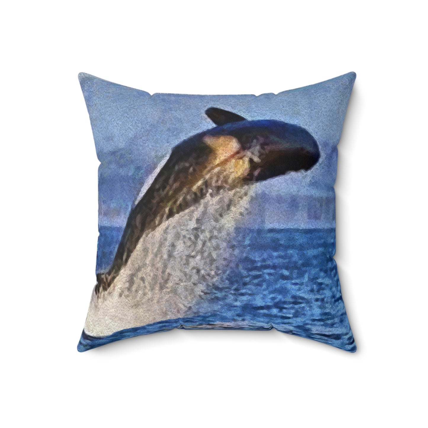 Whale 'Leviathan' Spun Polyester Throw Pillow