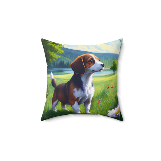 Drever Puppy Spun Polyester Throw Pillow