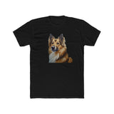 Icelandic Sheepdog Men's Fitted Cotton Crew Tee