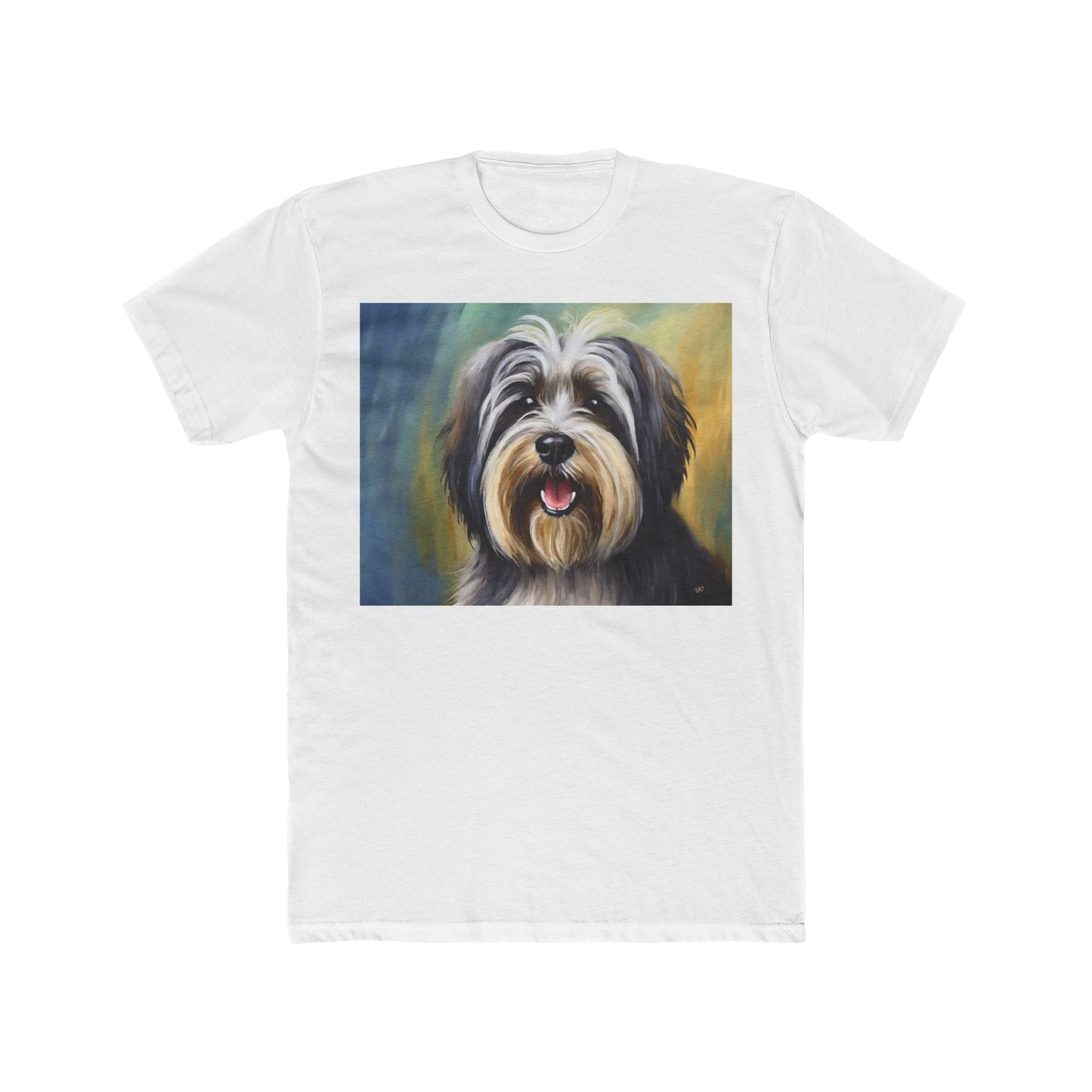 Tibetan Terrier Men's Fitted Cotton Crew Tee