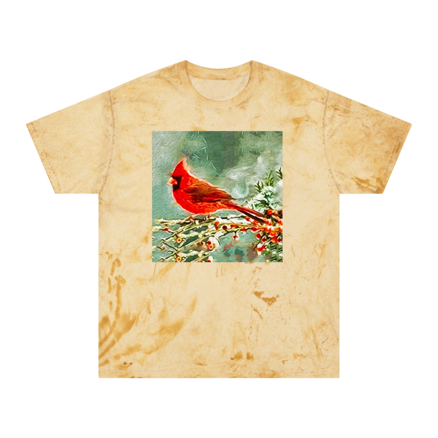 Winter Cardinal - Unisex Cotton Color Blast T-Shirt