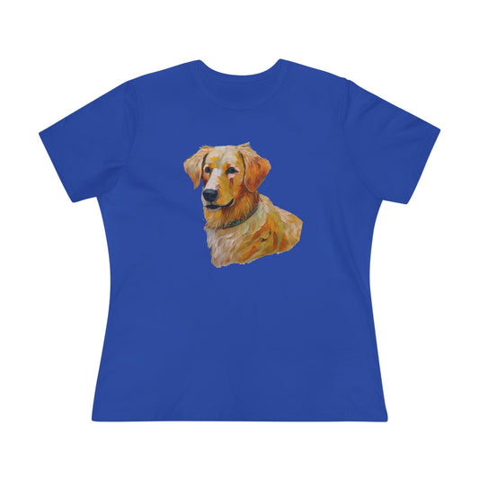 Golden Retriever Puppy Women's Relaxed Fit Cotton Tee