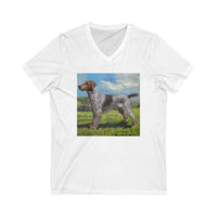 Wirehaired Pointing Griffon Unisex Jersey Short Sleeve V-Neck Tee