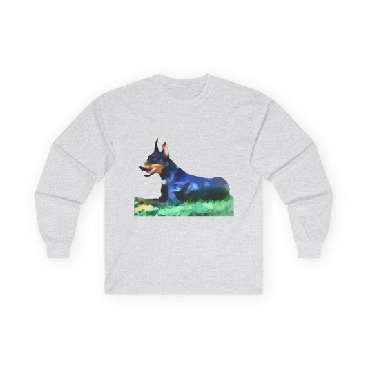 Doberman Pinscher Unisex Cotton Long Sleeve Tee