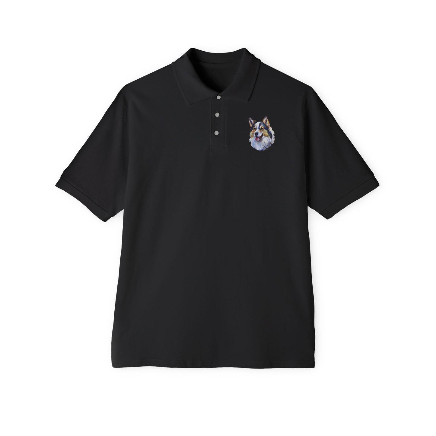 Alaskan Klee Kai Men's Piqué Polo Shirt - Elegance in Comfort