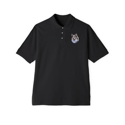 Alaskan Klee Kai Men's Piqué Polo Shirt - Elegance in Comfort