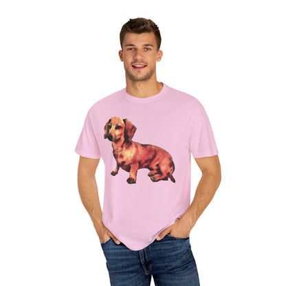 Dachshund 'Simone' Unisex Relaxed Fitted Garment-Dyed T-shirt