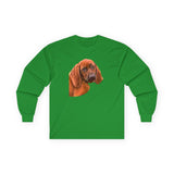 Redbone Coonhound - Unisex Cotton Long Sleeve Tee