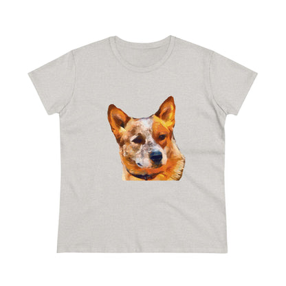 Red Heeler - Australian Cattle Dog Women's Midweight Cotton Tee: A Soft Embrace of Elegance