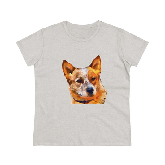 Red Heeler - Australian Cattle Dog Women's Midweight Cotton Tee: A Soft Embrace of Elegance