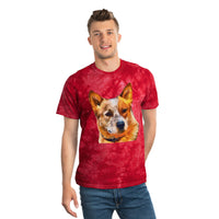 Red Heeler - Australian Cattle Dog Unisex Cotton Tie-Dye Tee