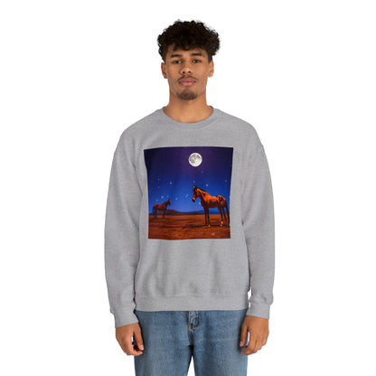 Horses in Moonlight - 	 Unisex 50/50 Crewneck Sweatshirt