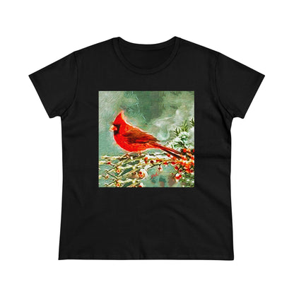 Winter Cardinal  --  Women's Midweight Cotton Tee