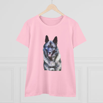 Norwegian Elkhound Women's Midweight Cotton Tee