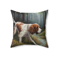 Irish Red & White Setter Spun Polyester Throw Pillow