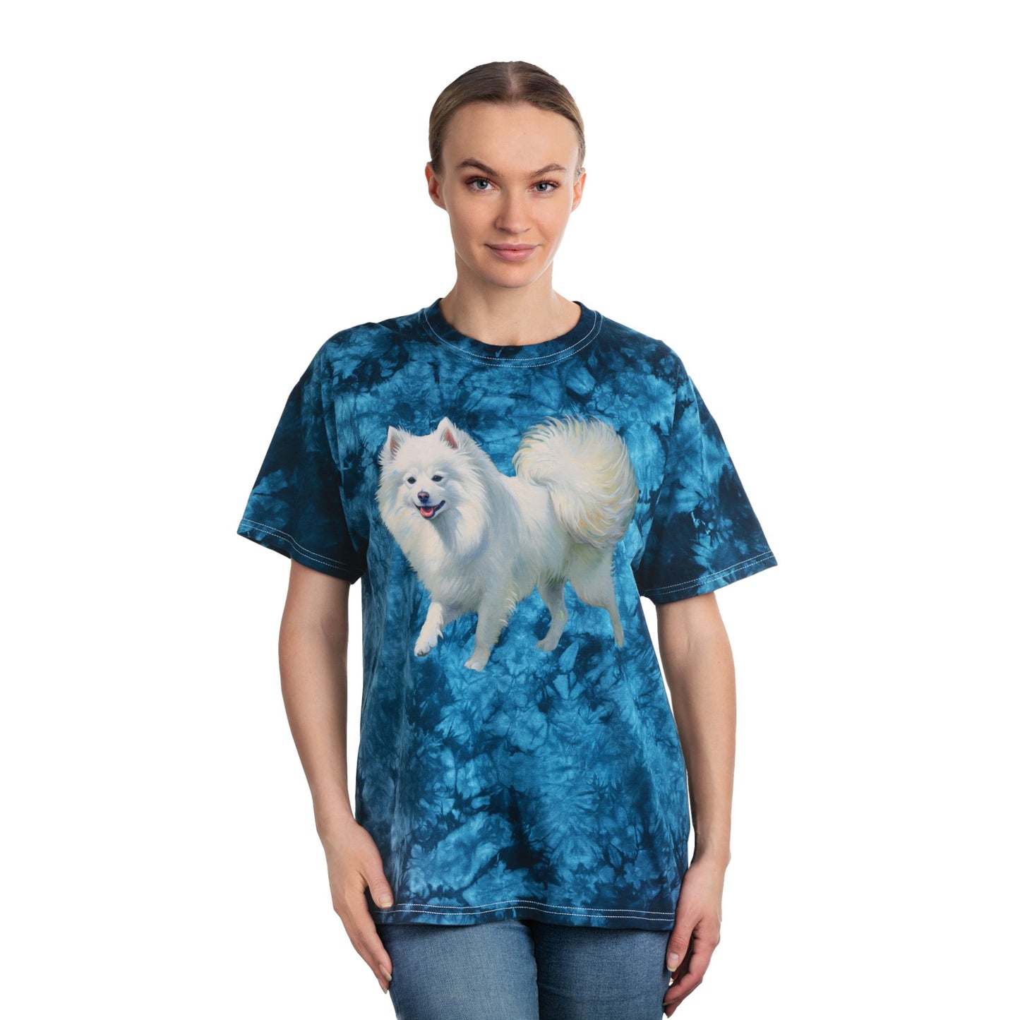 Japanese Spitz - Tie-Dye Tee, Crystal