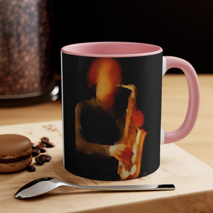 Saxophonist - Accent Coffee Mug, 11oz