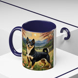 Shiba Inu - Black and Tan  --  Ceramic Accent Coffee Mug (11, 15oz)