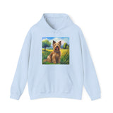 Briard in French Countryside Unisex 50/50 Hooded Sweatshirt