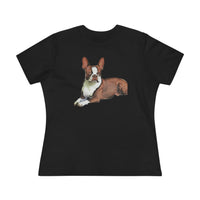 Boston Terrier Brown & White Women's Relaxed Cotton Tee