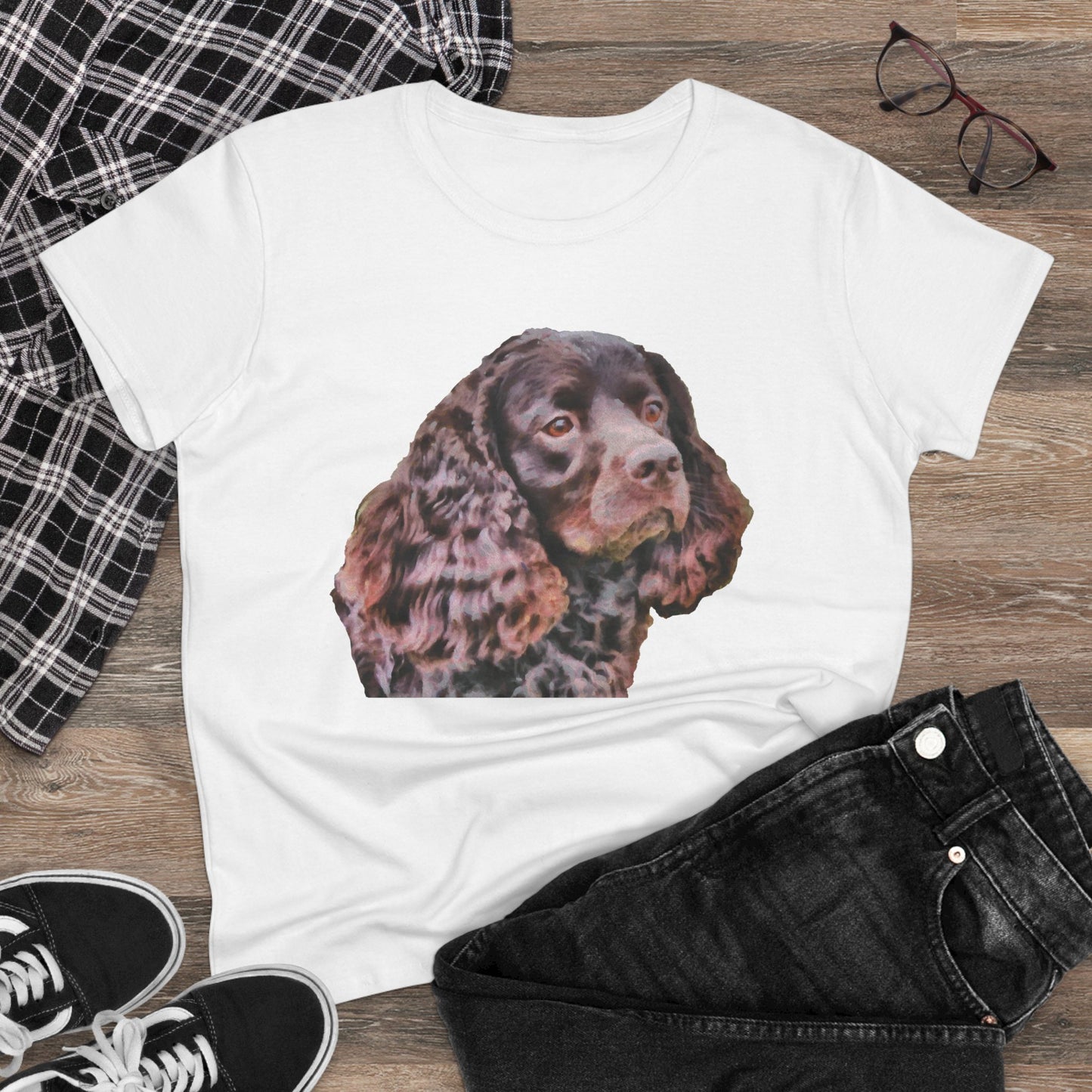American Water Spaniel Women's Midweight Cotton Tee