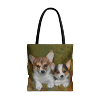 Exquisite Welsh Corgi 'Cousins' Artistic Painting Tote Bag