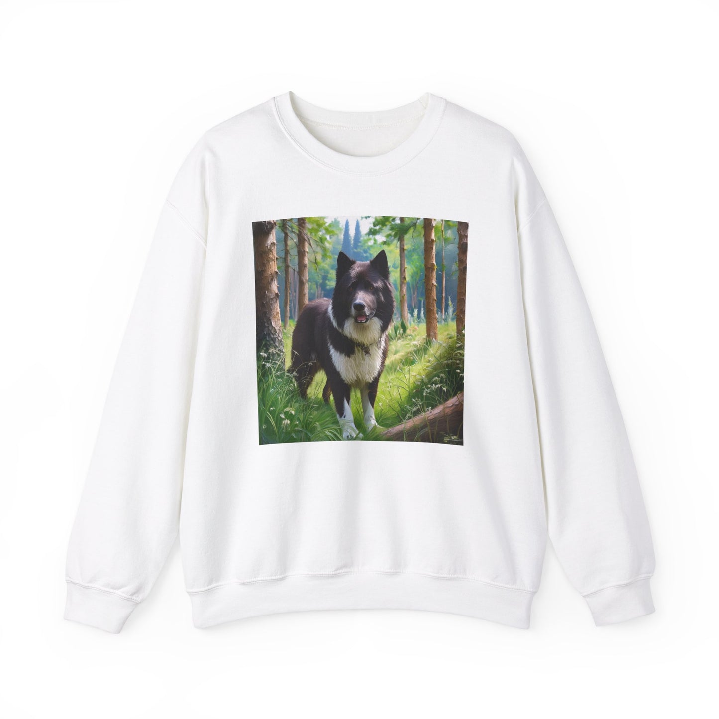 Exquisite Comfort: Karelian Bear Dog Unisex 50/50 Crewneck Sweatshirt