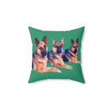 Elegant German Shepherd Trio Spun Polyester Throw Pillow