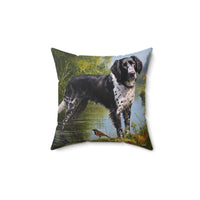 Large Munsterlander - Spun Polyester Throw Pillow