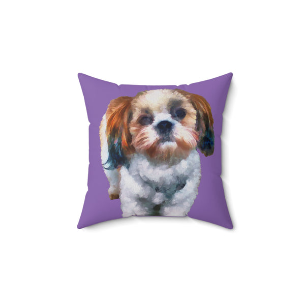 Shih-Tzu Spun Polyester Throw  Pillow