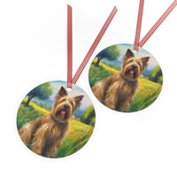 French Briard Metal Ornament