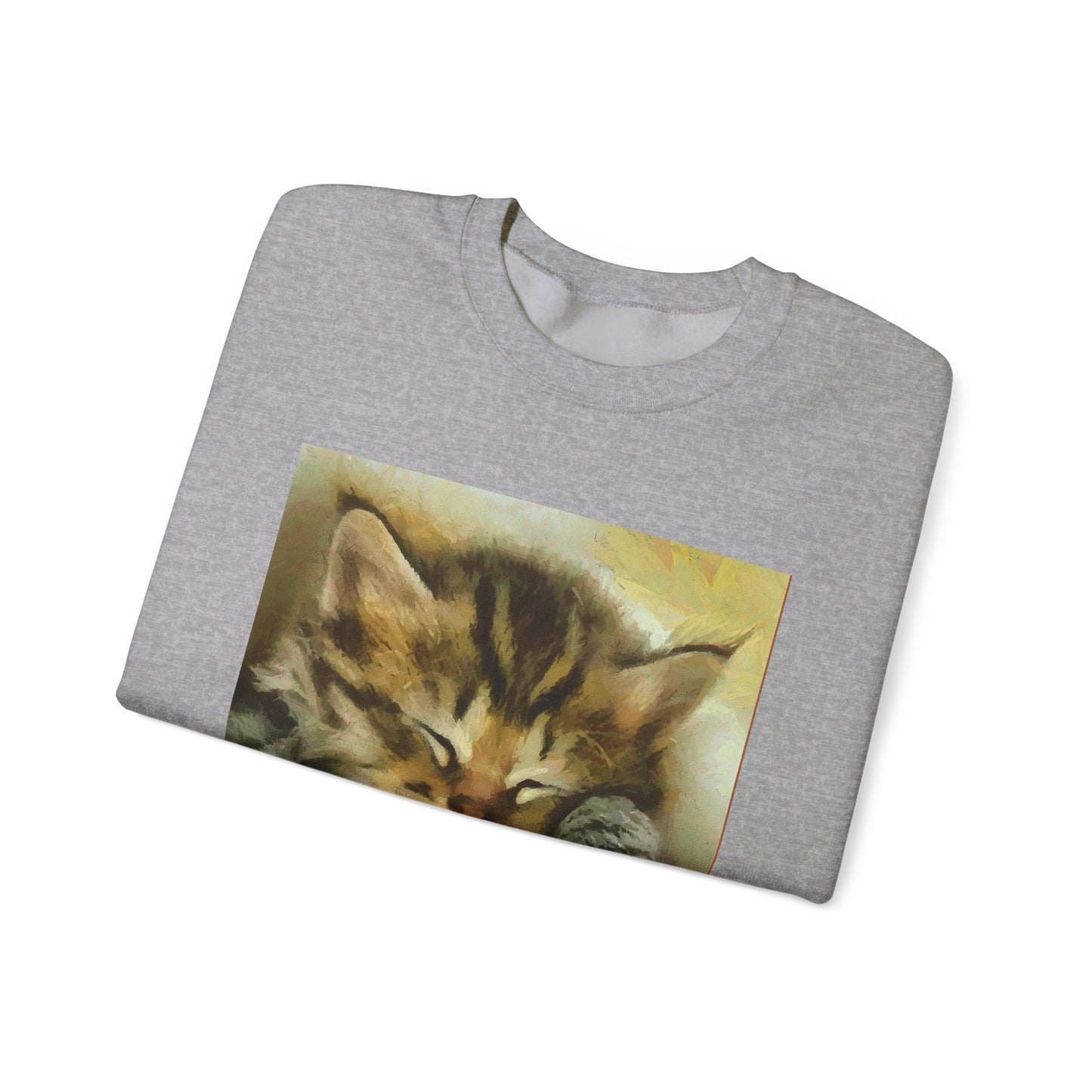 Sleepy Brucie the Cat - Unisex 50/50 Crewneck Sweatshirt