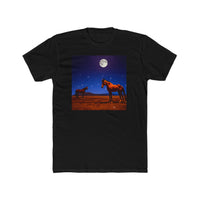 Horses in the Moonlight - Men's Cotton Crew Tee