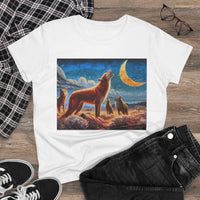 Coyotees under Moonlight Women's Midweight Cotton Tee