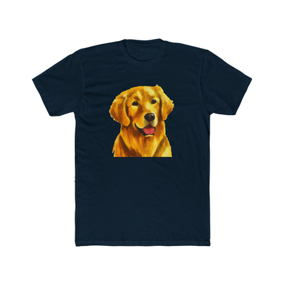 Golden Retriever 'Beau' Men's Fitted Cotton Crew Tee