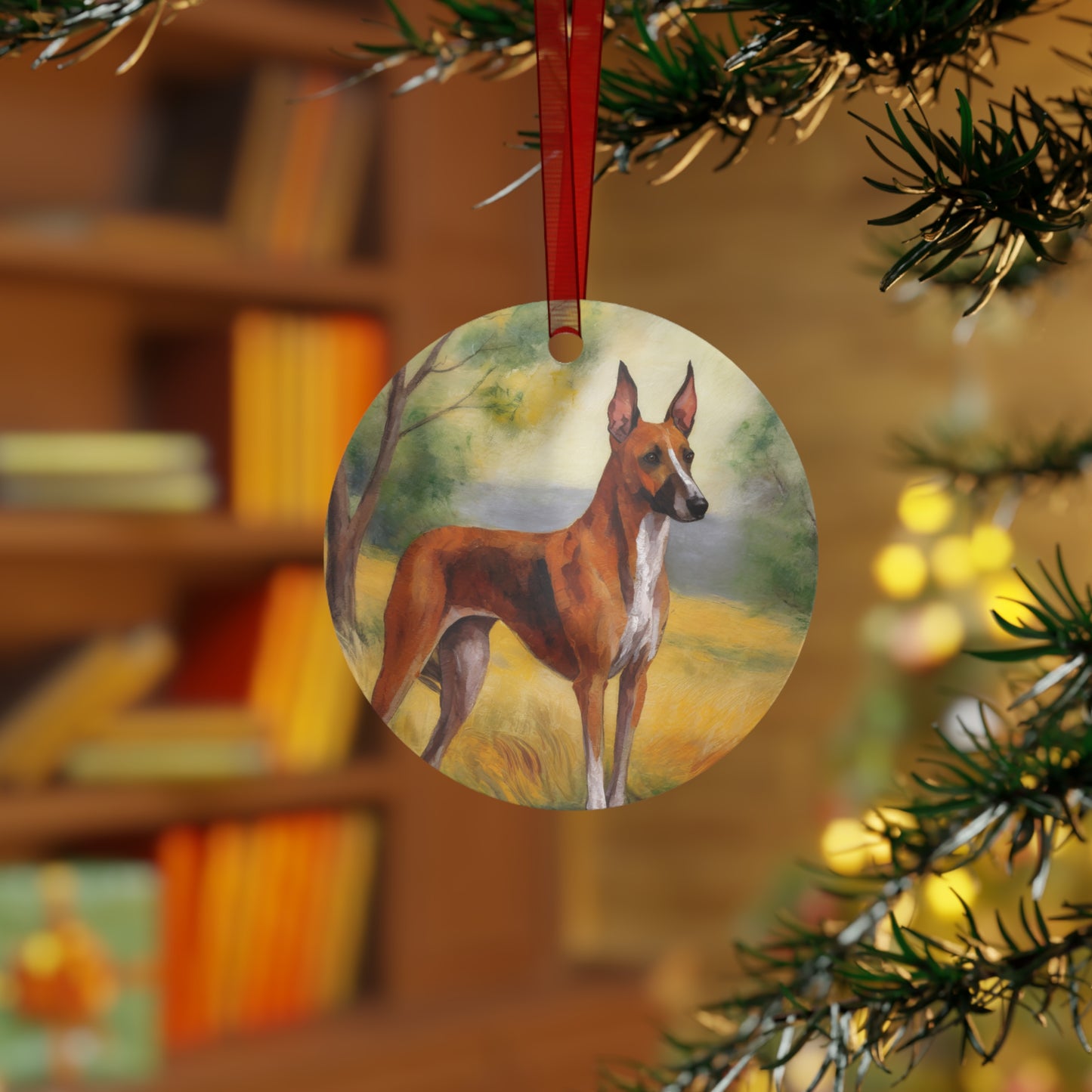 Azawakha - Enchanting Christmas Tree Metal Ornaments