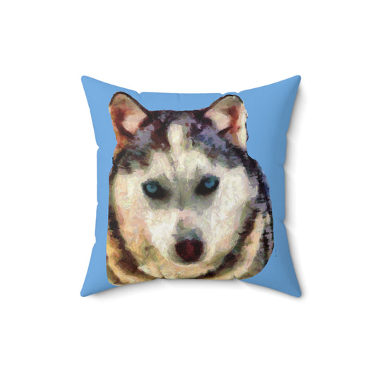 Siberian Husky 'Sacha' Spun Polyester Throw Pillow